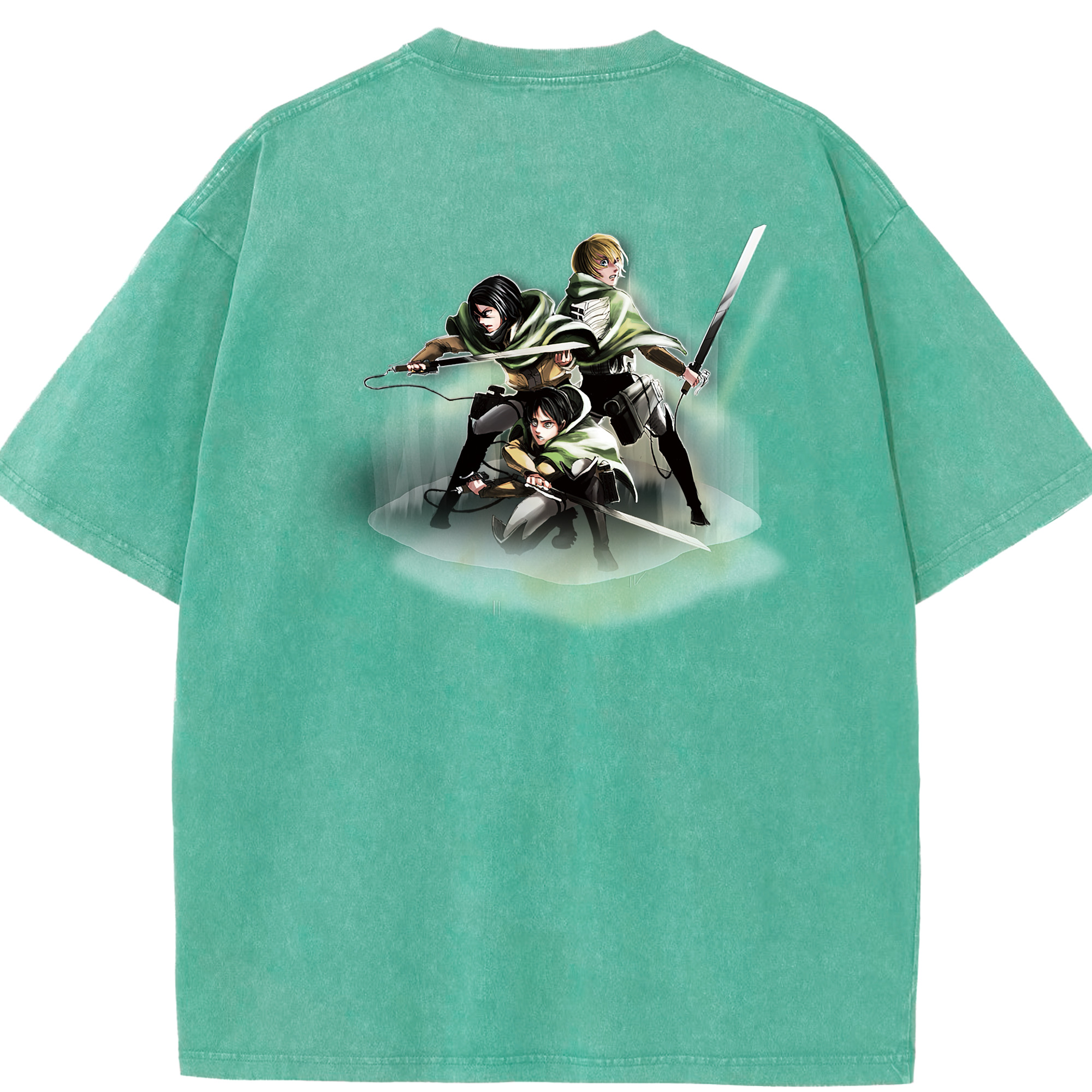 （画像用） 進撃の巨人 Attack on Titan 綿100% ヴィンテージ風 半袖Tシャツ（背面プリント）